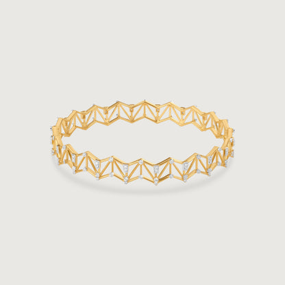 Radiant Lattice Diamond Bangle in 14K Yellow Gold, 0.493 ct