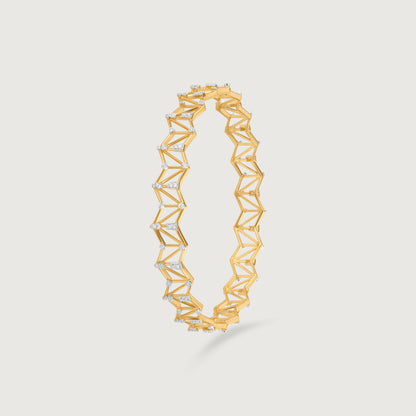 Radiant Lattice Diamond Bangle in 14K Yellow Gold, 0.493 ct
