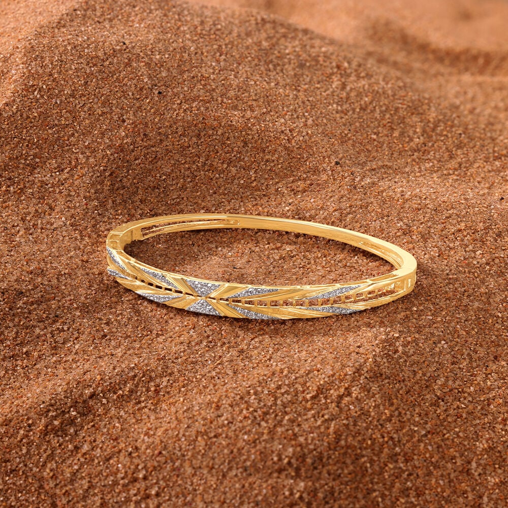 Sunflare Crisscross Diamond Bangle in 14K Yellow Gold, 0.378 ct