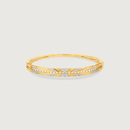 Sunflare Crisscross Diamond Bangle in 14K Yellow Gold, 0.378 ct