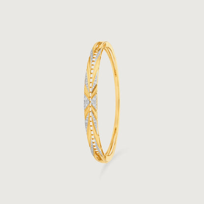 Sunflare Crisscross Diamond Bangle in 14K Yellow Gold, 0.378 ct