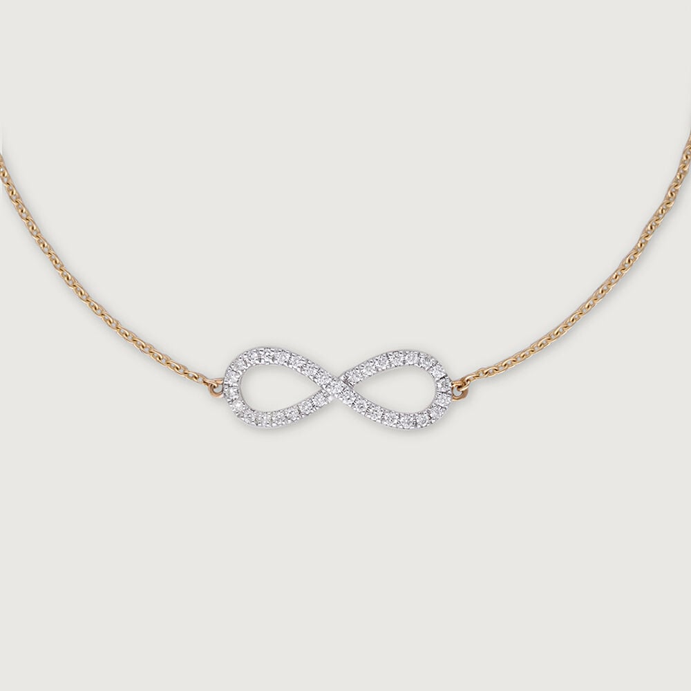 Infinity Elegance Diamond & Gold Bracelet in 14K Yellow Gold, 0.157 ct