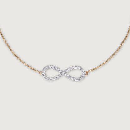 Infinity Elegance Diamond & Gold Bracelet in 14K Yellow Gold, 0.157 ct