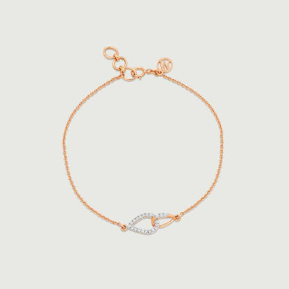 Radiant Bond Diamond Bracelet in 14K Rose Gold, 0.102 ct