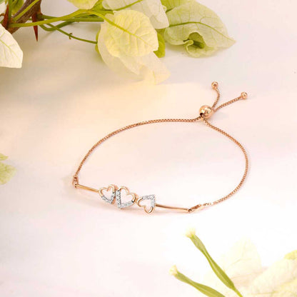 Romantic Gleam Diamond Bracelet in 14K Rose Gold, 0.118 ct