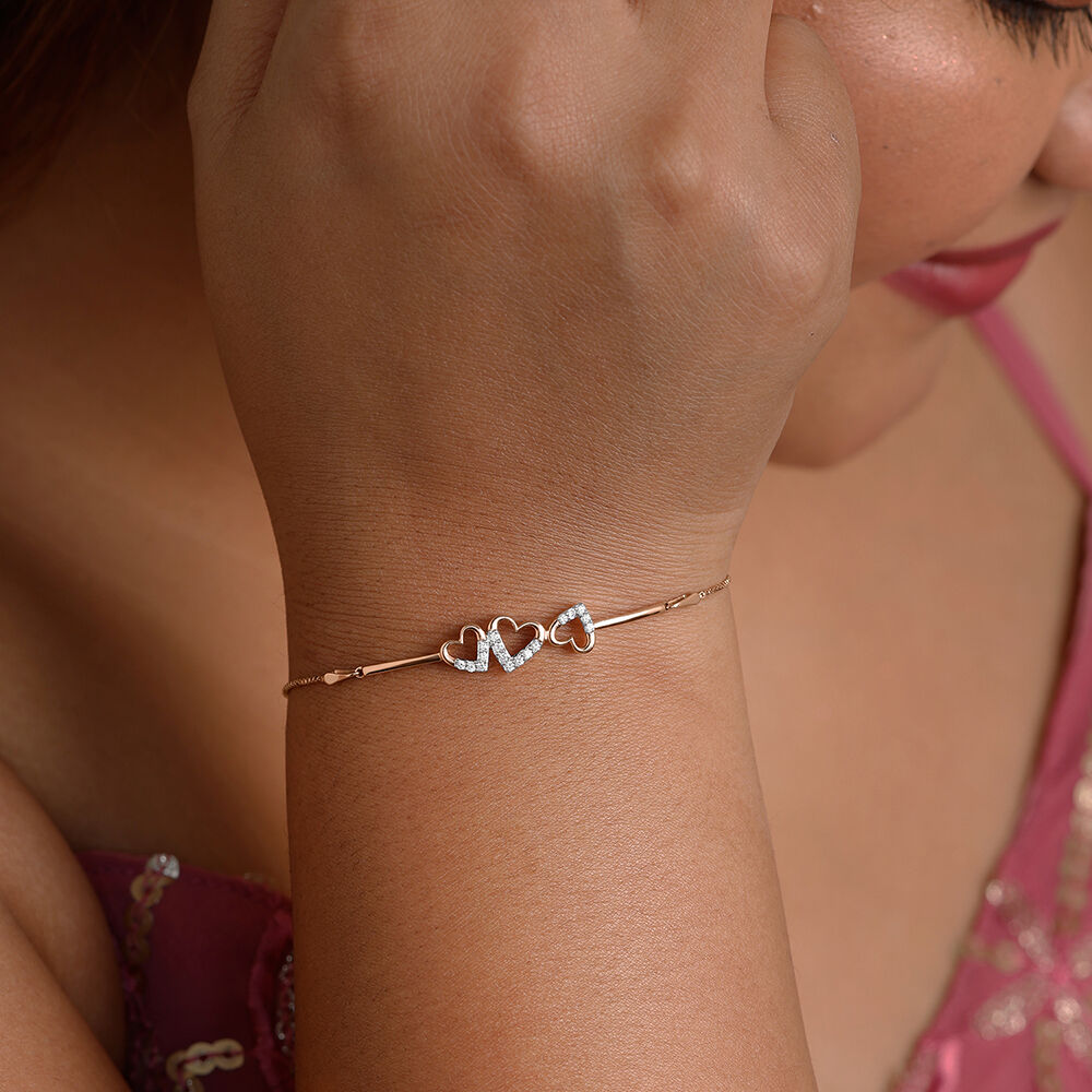 Romantic Gleam Diamond Bracelet in 14K Rose Gold, 0.118 ct