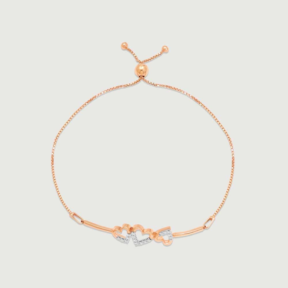 Romantic Gleam Diamond Bracelet in 14K Rose Gold, 0.118 ct