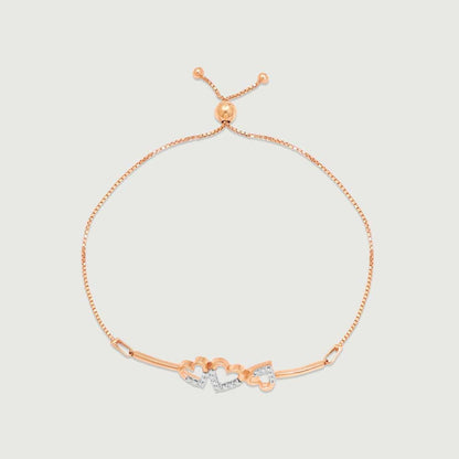 Romantic Gleam Diamond Bracelet in 14K Rose Gold, 0.118 ct