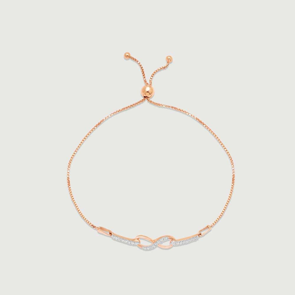 Dainty Forever Diamond Bracelet in 14K Rose Gold, 0.145 ct
