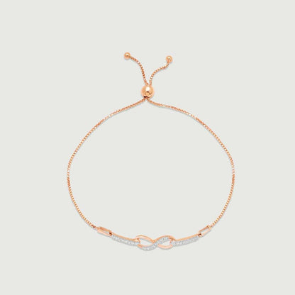 Dainty Forever Diamond Bracelet in 14K Rose Gold, 0.145 ct