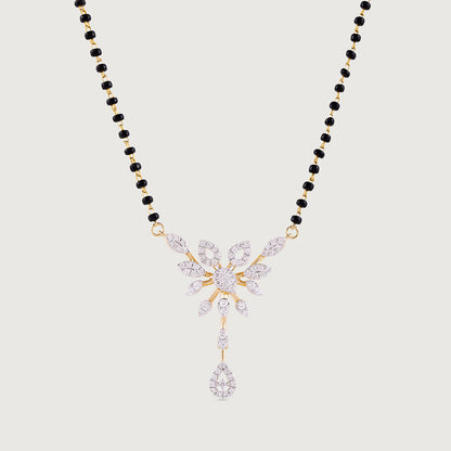 Floral Cascade Gold and Diamond Mangalsutra in 18K Yellow Gold, 0.52 ct