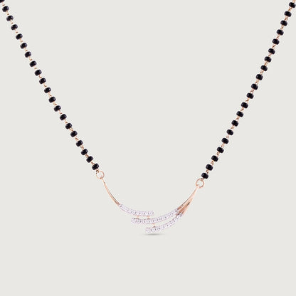 Whispering Waves Gold and Diamond Mangalsutra in 18K Rose Gold, 0.154 ct
