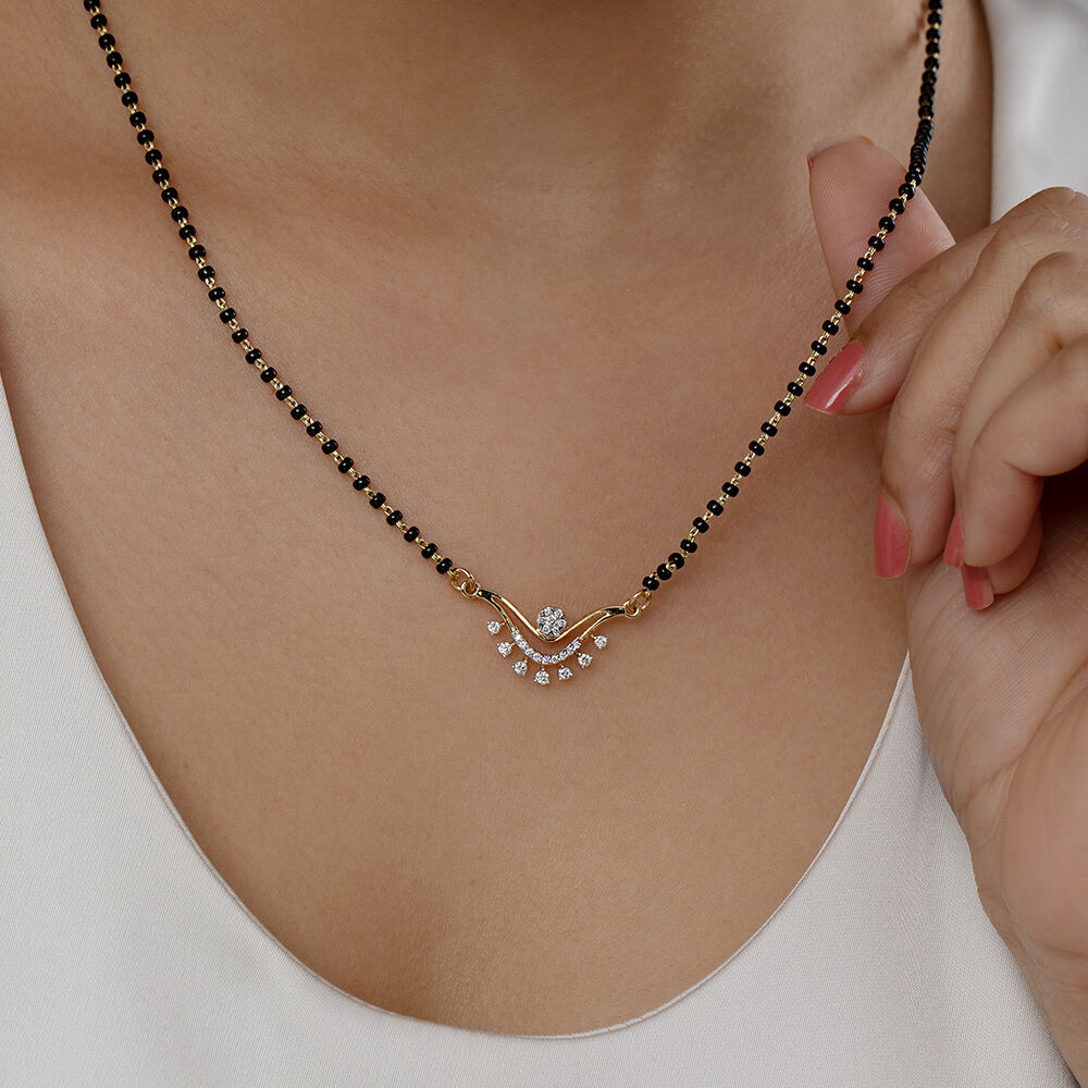 Serenade Shine Gold and Diamond Mangalsutra in 18K Yellow Gold, 0.228 ct