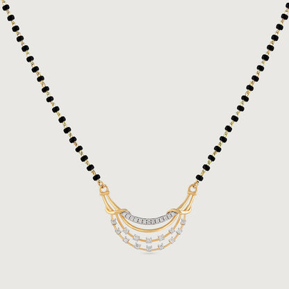 Layered Grace Gold and Diamond Mangalsutra in 14K Yellow Gold, 0.226 ct