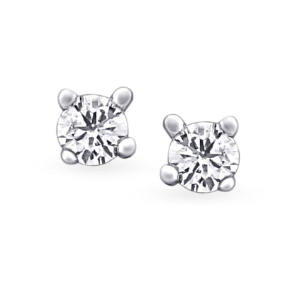 Petite Round Diamond Stud Earrings in 18K Yellow Gold, 0.074 ct