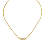 Bold Feather Diamond and Gold Necklace