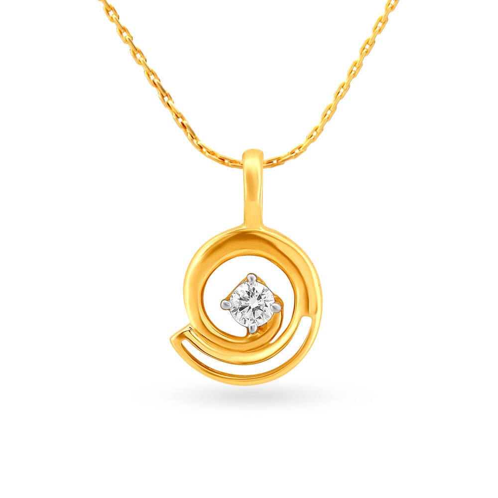 Intricate Stunning Gold and Diamond Pendant in 18K Yellow Gold, 0.106 ct