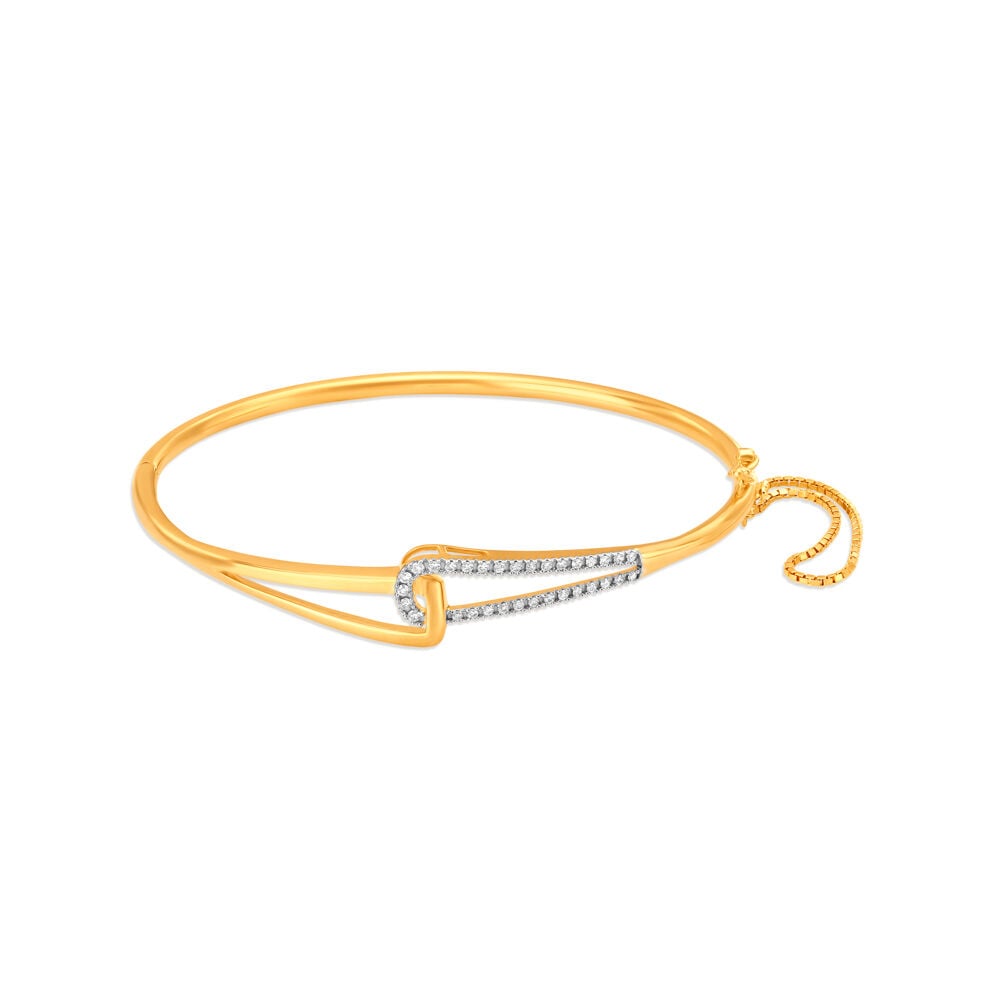 Delicate Diamond Bangle in 18K Yellow Gold, 0.196 ct
