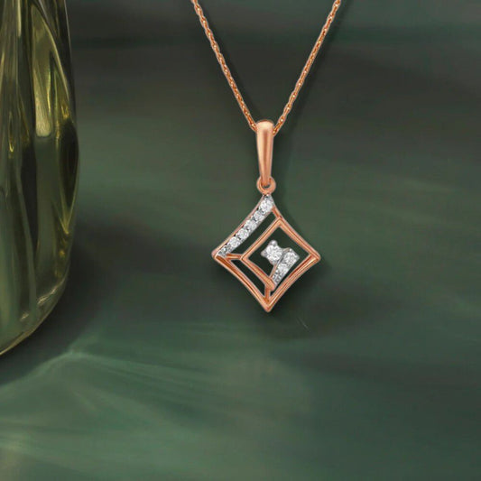 Dazzling Diamond Pendant in 18K Rose Gold, 0.07 ct