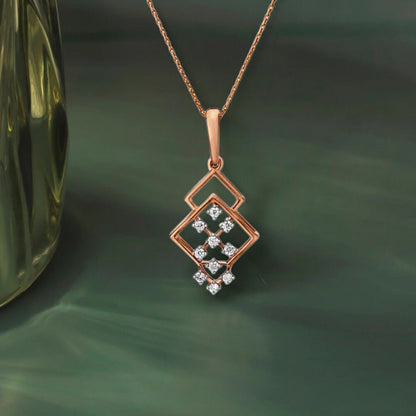 Stunning Diamond Pendant in 18K Rose Gold, 0.099 ct