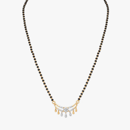 Evergreen Leafy Diamond Mangalsutra in 18K Yellow Gold, 0.143 ct