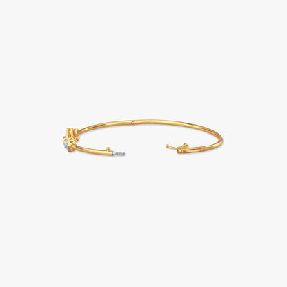 Linked Rhombus Diamond Bangle in 18K Yellow and White Gold, 0.241 ct