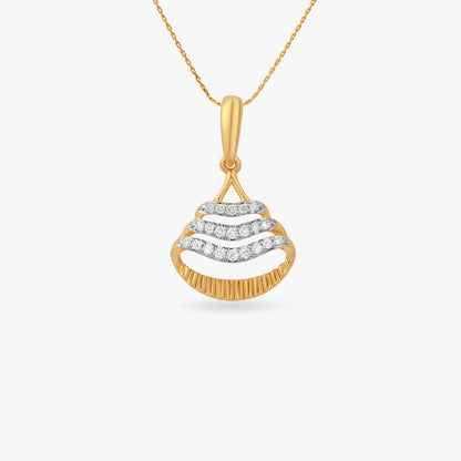 Lumen Tide Diamond Pendant in 18K Yellow Gold, 0.105 ct