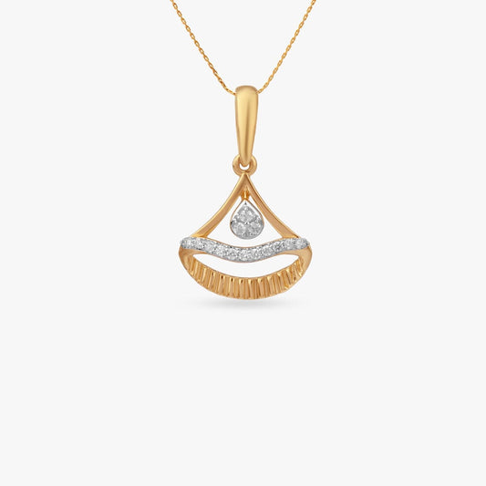 Lumin Crest Diamond Pendant in 18K Yellow Gold, 0.072 ct