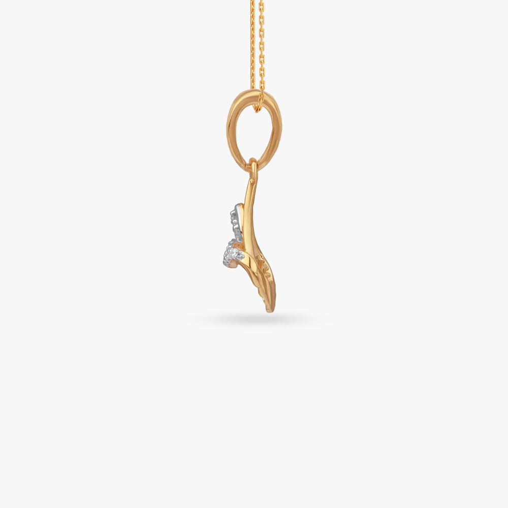 Lumin Crest Diamond Pendant in 18K Yellow Gold, 0.072 ct