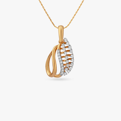 Serene Loop Diamond Pendant in 18K Yellow Gold, 0.172 ct