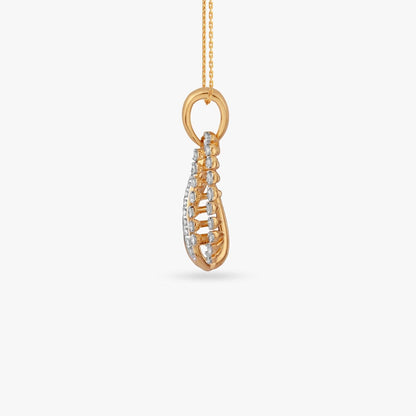 Serene Loop Diamond Pendant in 18K Yellow Gold, 0.172 ct