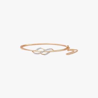Delicate Loop Diamond Bangle in 18K Rose Gold, 0.155 ct