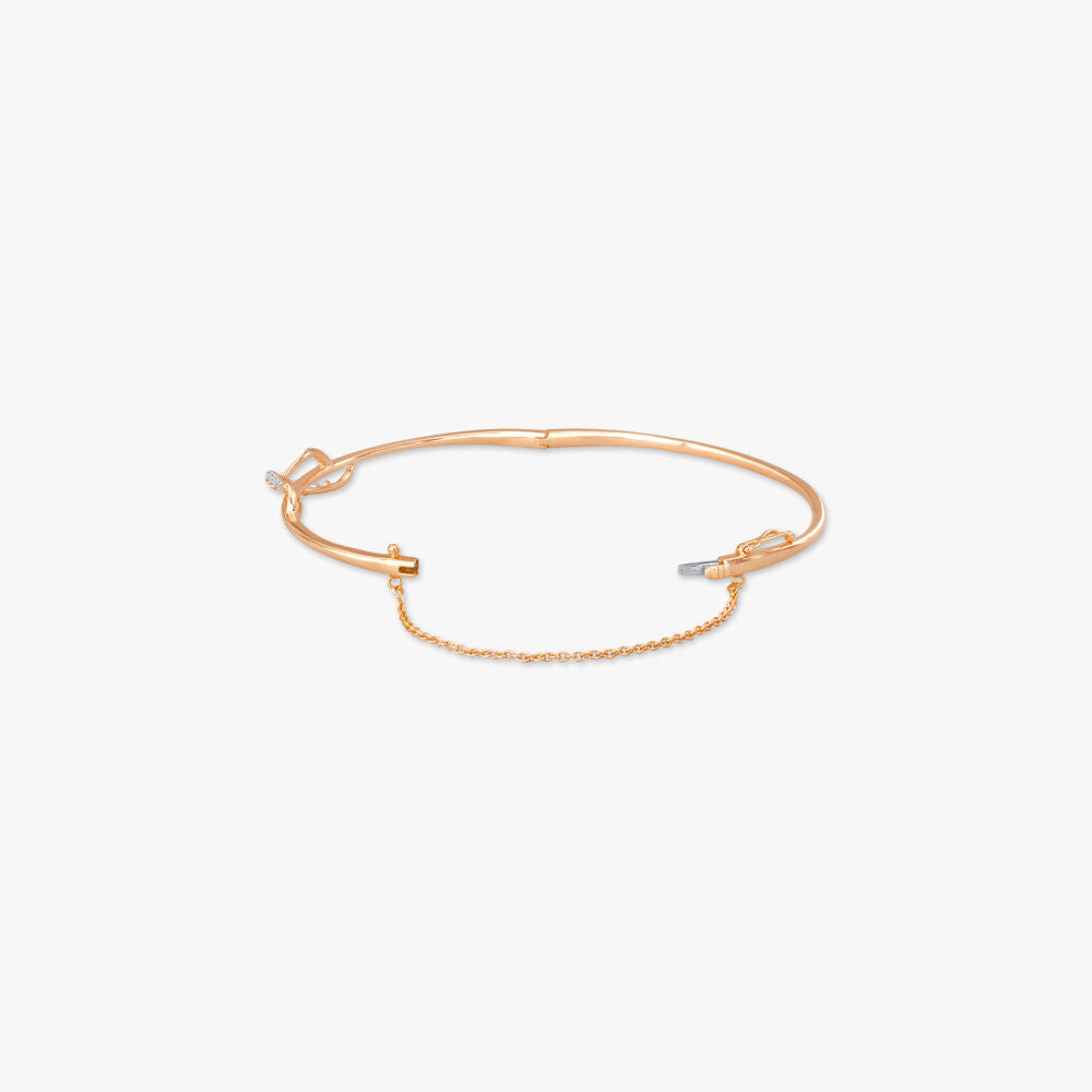 Delicate Loop Diamond Bangle in 18K Rose Gold, 0.155 ct