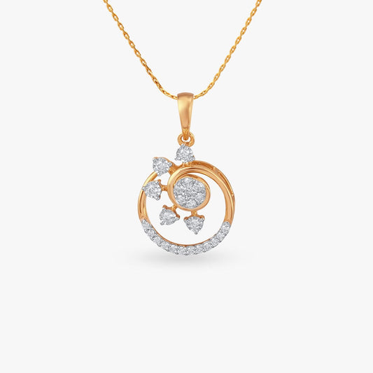 Orbit Glow Diamond Pendant in 18K Yellow and White Gold, 0.167 ct