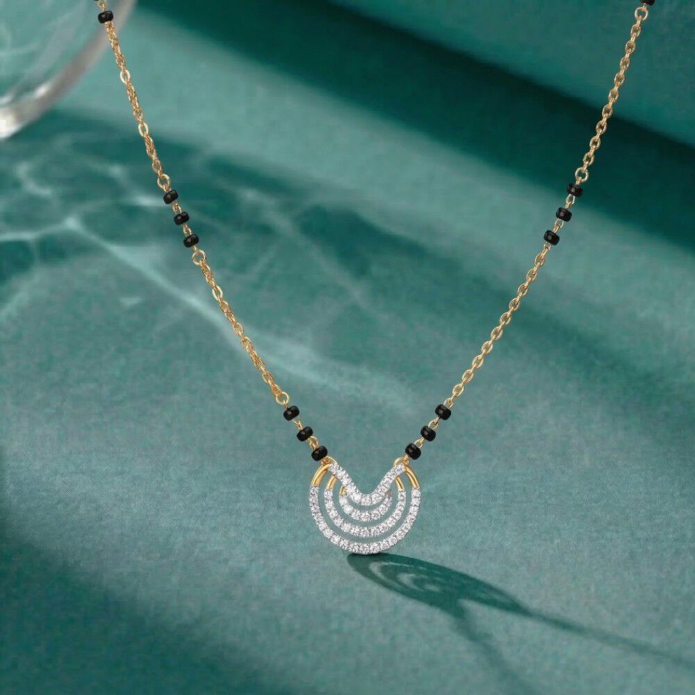 Eternal Arc Diamond Mangalsutra in 18K Yellow Gold, 0.26 ct
