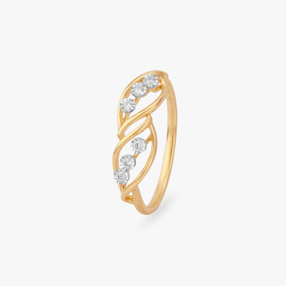 Interlaced Infinity Diamond Ring in 18K Yellow and White Gold, 0.053 ct