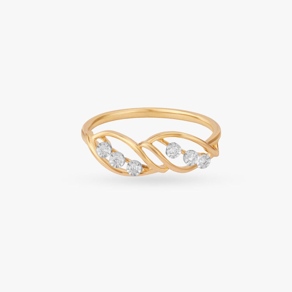 Interlaced Infinity Diamond Ring in 18K Yellow and White Gold, 0.053 ct