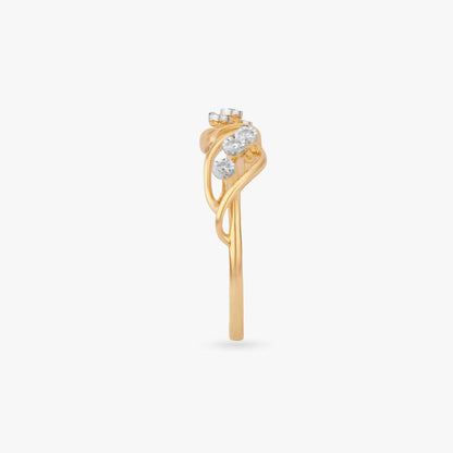 Interlaced Infinity Diamond Ring in 18K Yellow and White Gold, 0.053 ct