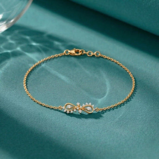 Bloom Arc Diamond Bracelet in 18K Yellow Gold, 0.13 ct