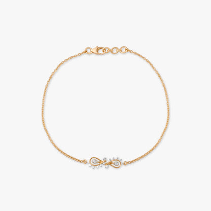 Bloom Arc Diamond Bracelet in 18K Yellow Gold, 0.13 ct