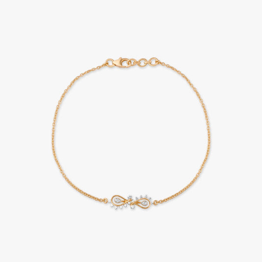 Bloom Arc Diamond Bracelet in 18K Yellow Gold, 0.13 ct