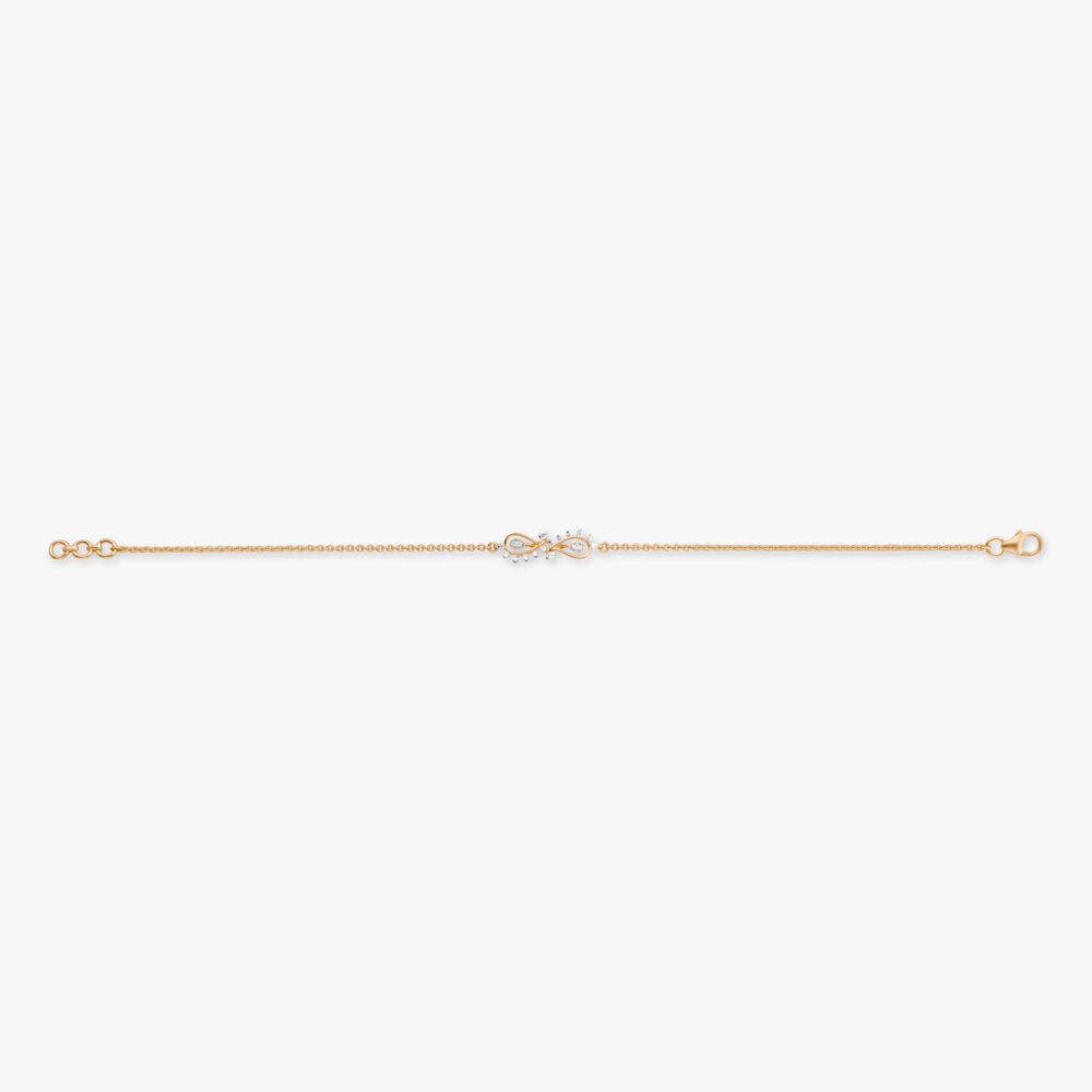 Bloom Arc Diamond Bracelet in 18K Yellow Gold, 0.13 ct