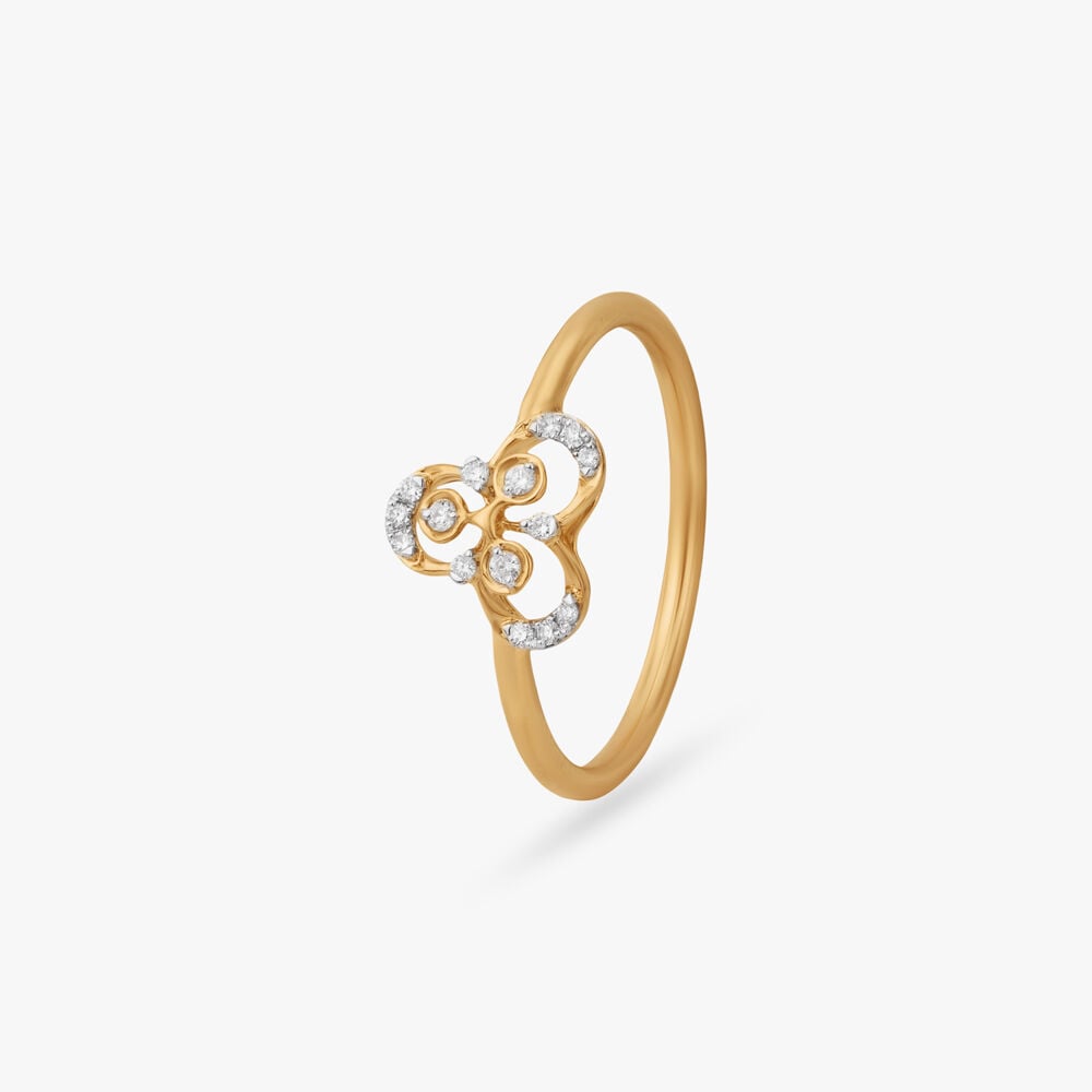 Petite Bloom Diamond Ring in 18K Yellow Gold, 0.07 ct