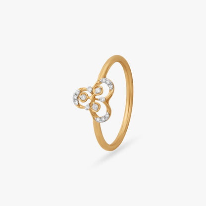 Petite Bloom Diamond Ring in 18K Yellow Gold, 0.07 ct
