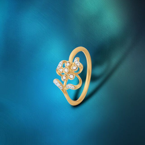Floral Tail Diamond Ring