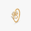 Floral Tail Diamond Ring
