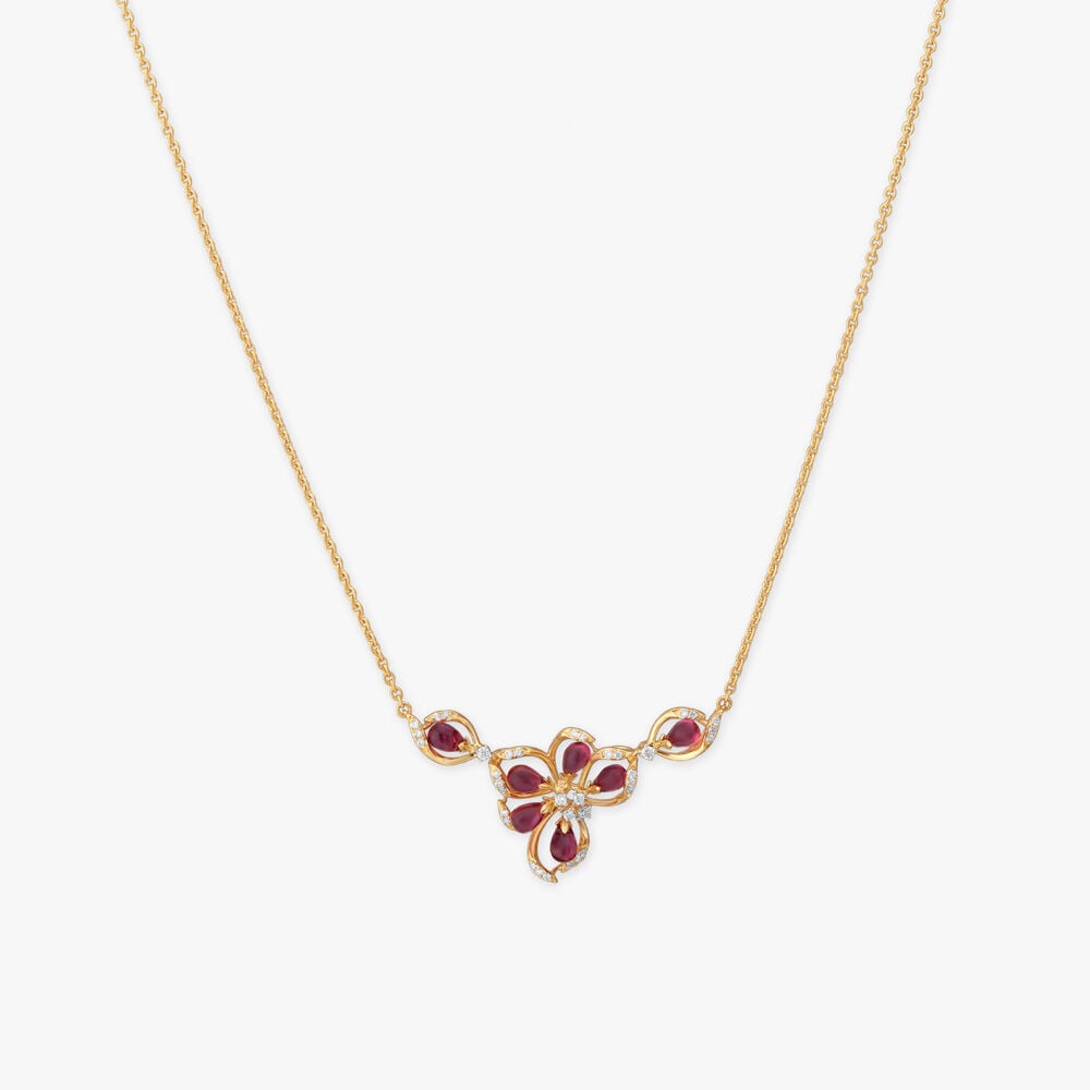 Blushing Twist Diamond Necklace in 18K Yellow Gold, 0.195 ct