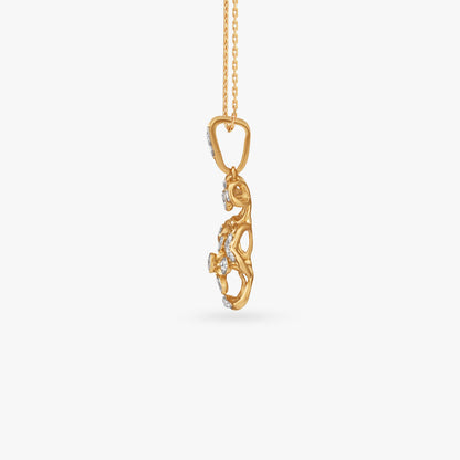 Dainty Bloom Diamond Pendant in 18K Yellow Gold, 0.115 ct