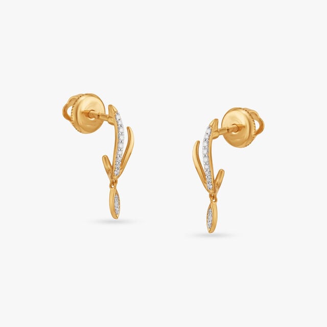 Serene Arc Diamond Drop Earrings