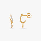 Serene Arc Diamond Drop Earrings